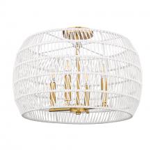  6808-4SF MBG-WR - Ellie 6 Light Semi-Flush in Modern Brushed Gold with Bleached White Raphia Rope Shade